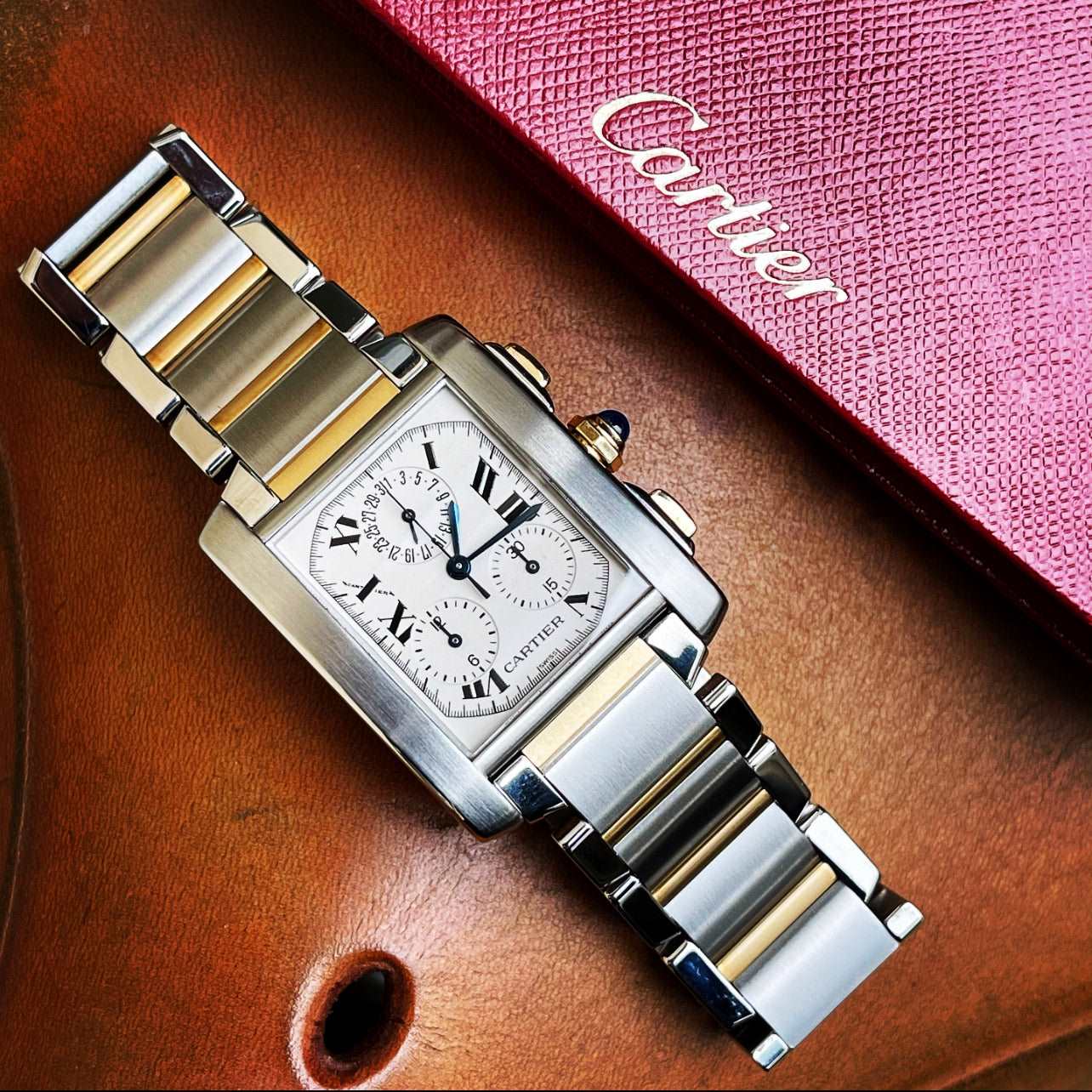 Cartier Tank Francaise Chonoflex.