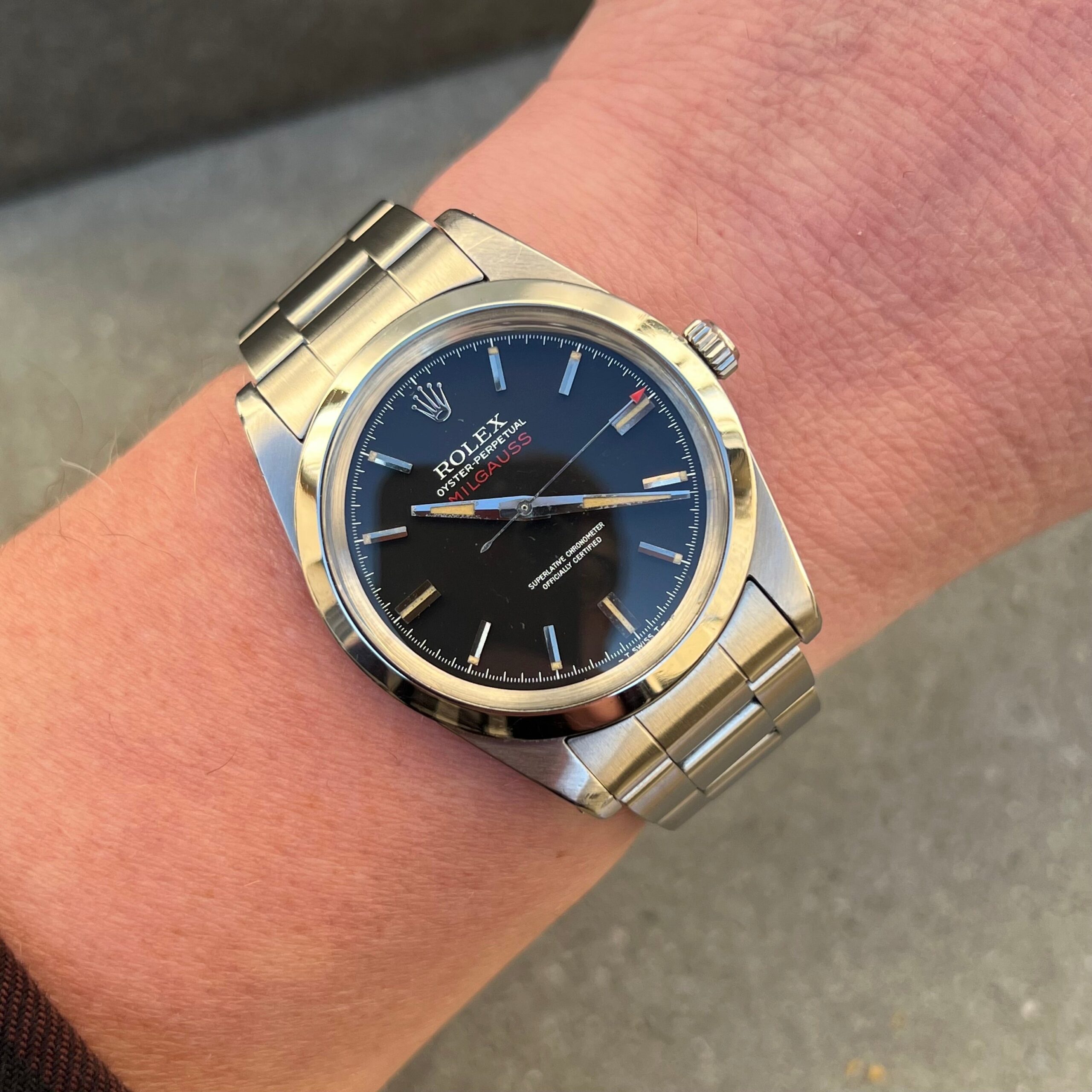 Rolex Milgauss 1019 Black Dial Square lume -.